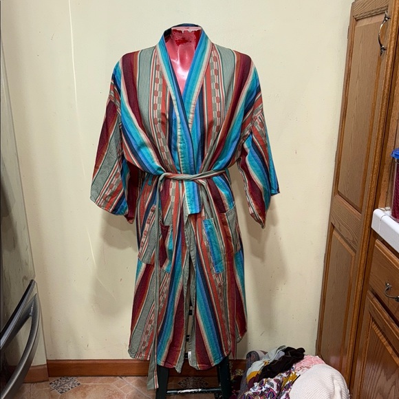 Striped Multicolor Women's Robe - Picture 1 of 4